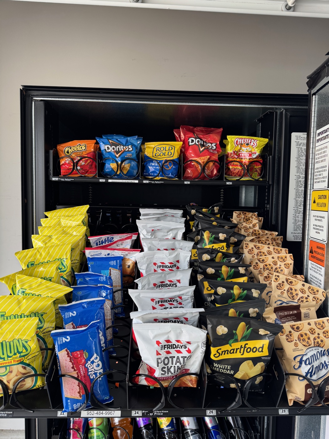 Premium product mix — TGI Fridays, Smartfood, Famous Amos at a WhyCuz machine